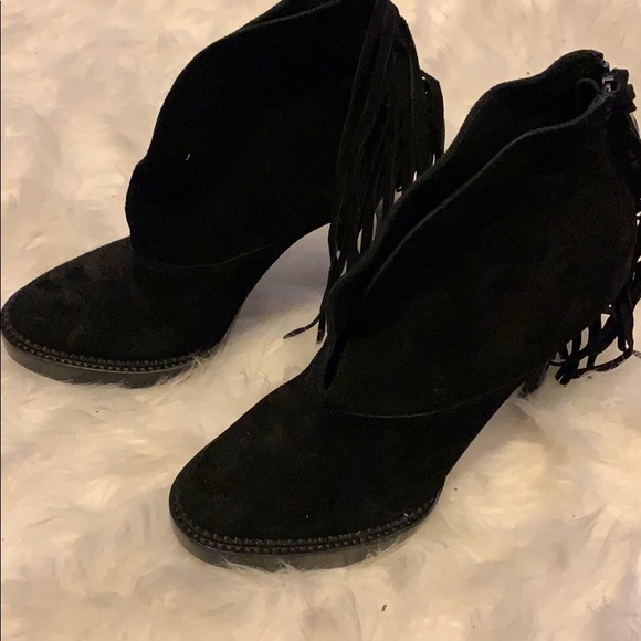 Burberry Runway Nadie Fringe Black Booties - Picture 2 of 7
